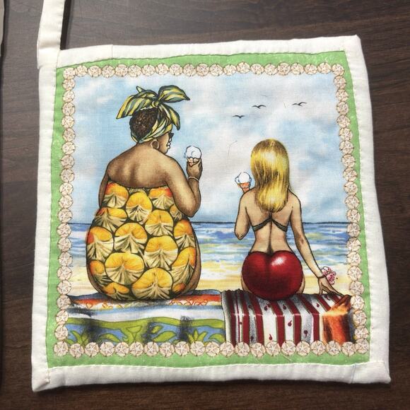 Fruit Ladies Mary Stewart Cheeky Fruit Bums Handmade Pot Holders Hanging Kitchen - Picture 4 of 13